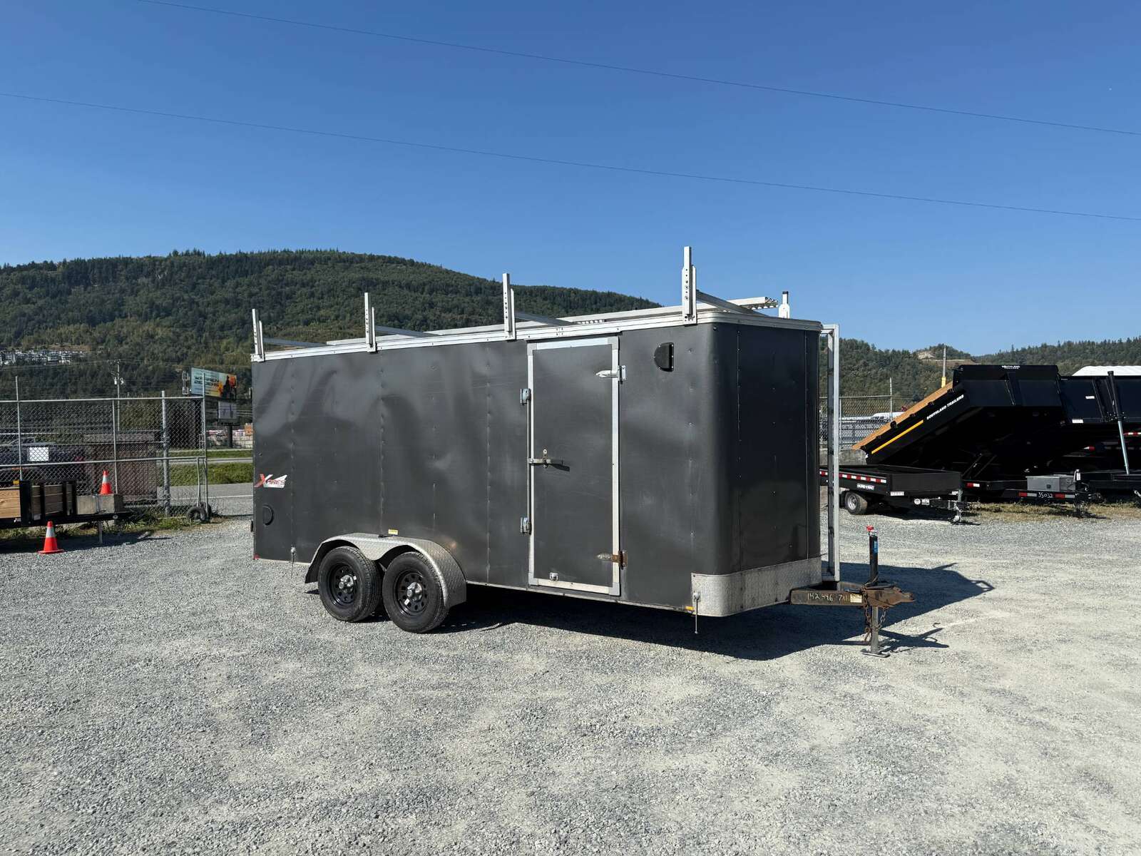 Photo of Used Pre Owned Mirage 7x16 Xpres Cargo / Enclosed Trailer 7000lb GVW Charcoal Grey Barn Doors