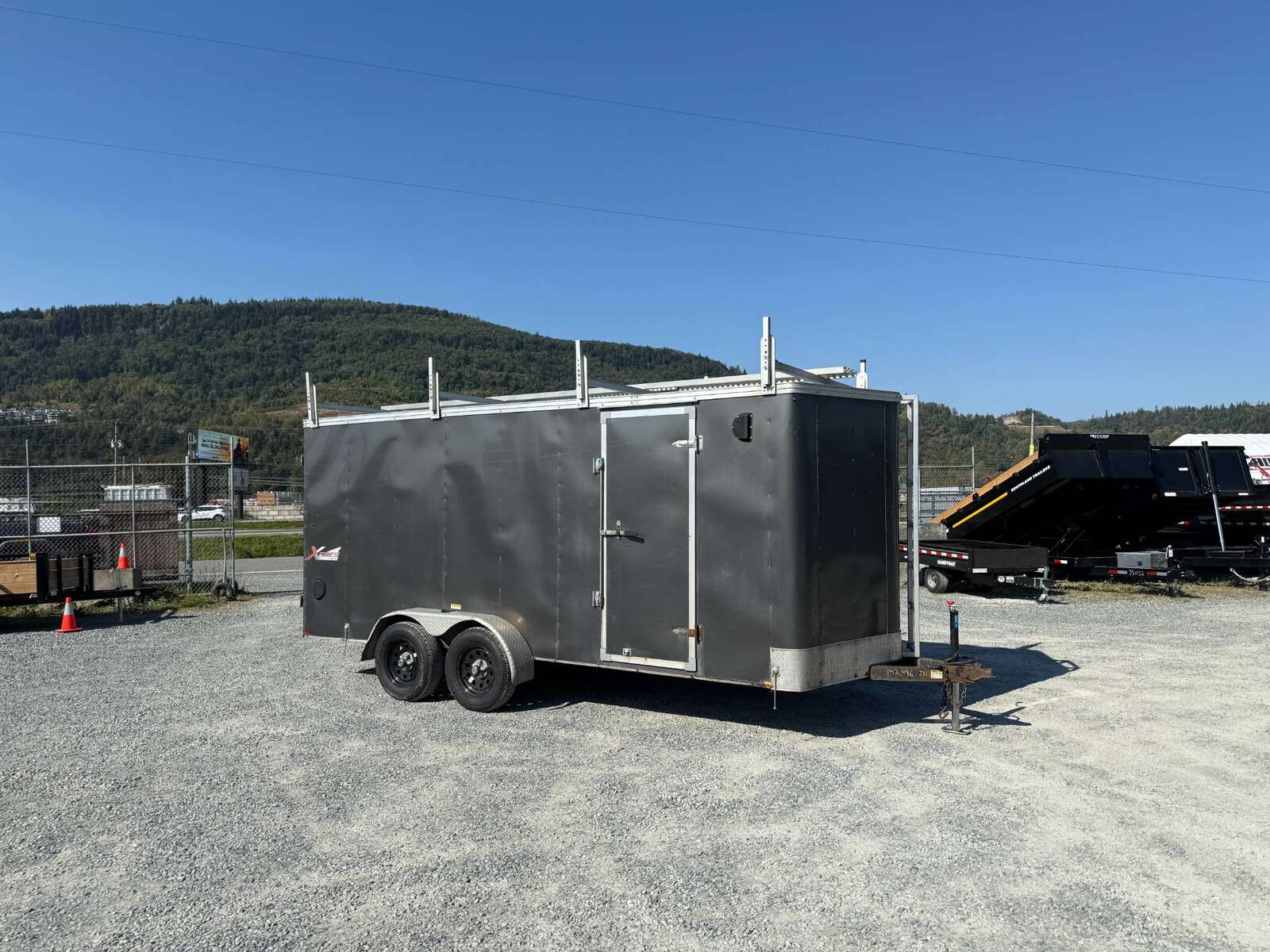 Photo of Used Pre Owned Mirage 7x16 Xpres Cargo / Enclosed Trailer 7000lb GVW Charcoal Grey Barn Doors