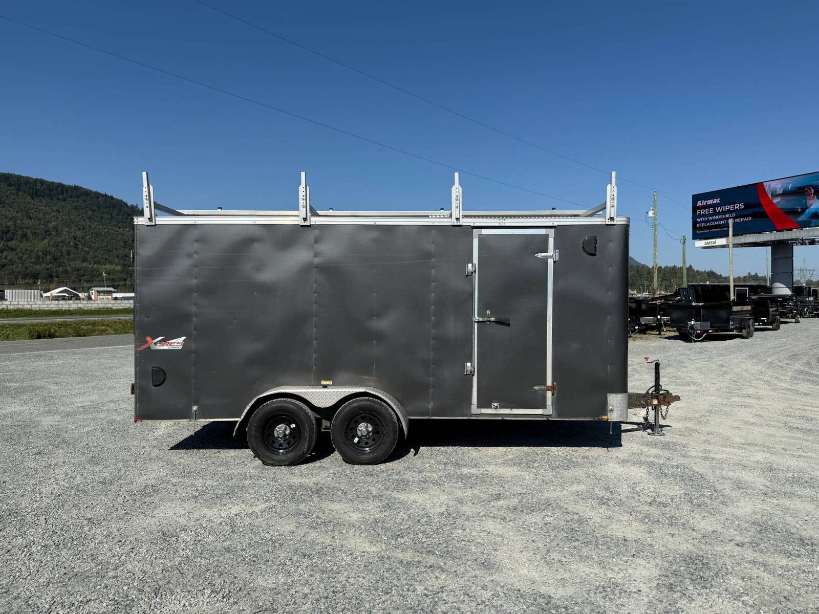 Photo of Used Pre Owned Mirage 7x16 Xpres Cargo / Enclosed Trailer 7000lb GVW Charcoal Grey Barn Doors