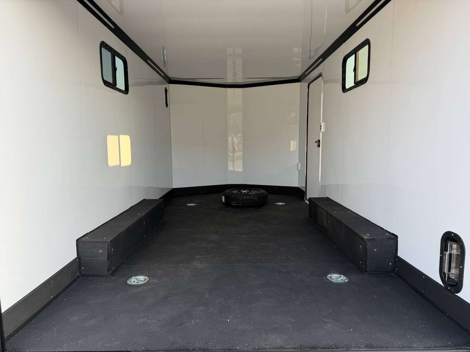 Photo of 2026 Royal 8.5x16 V Nose Cargo Enclosed Trailer Camping Package Blue w/ Blackout Pkg, Insulated, Ramp Door, White Walls, 2x Windows & More!