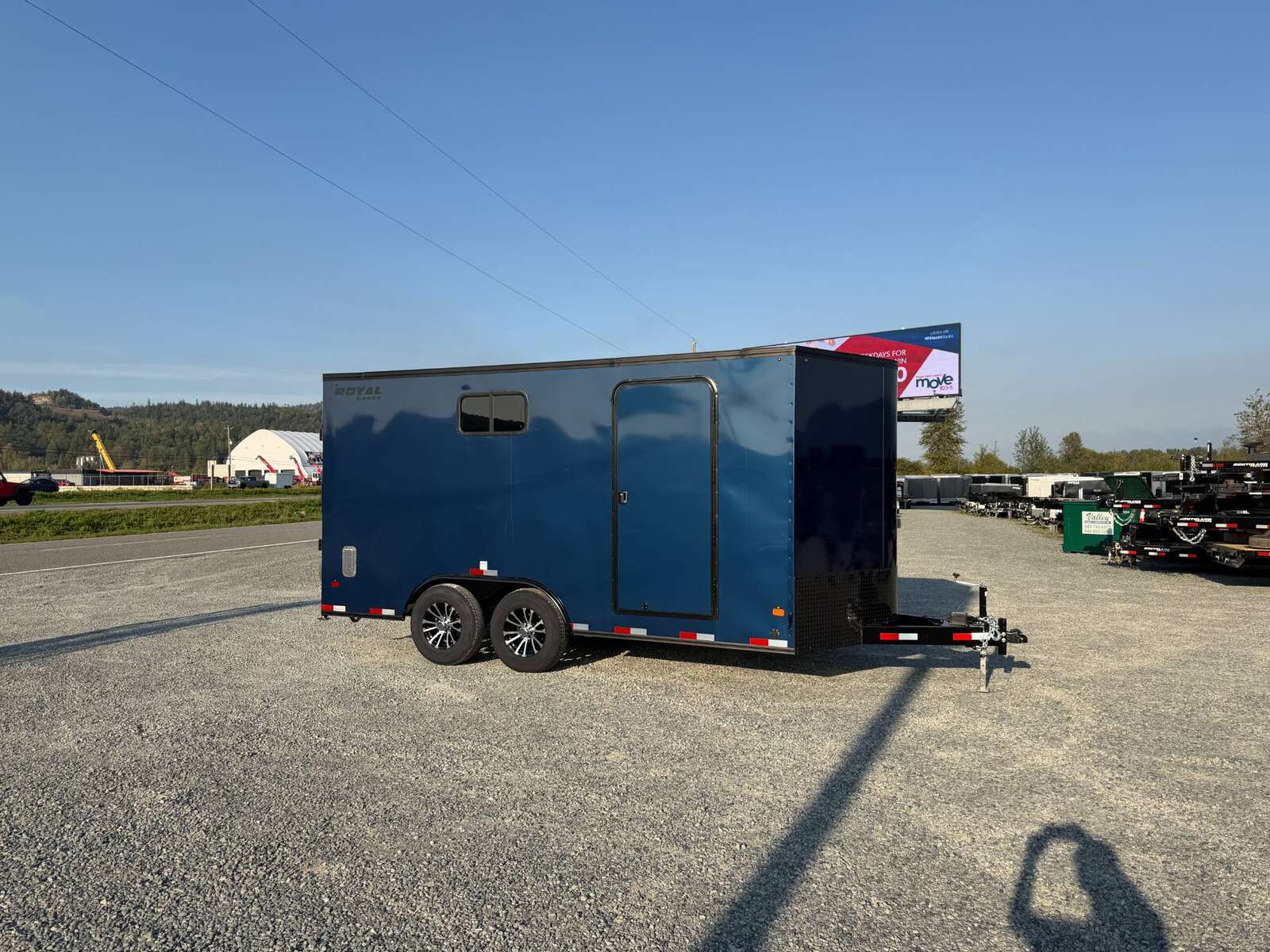 Photo of 2026 Royal 8.5x16 V Nose Cargo Enclosed Trailer Camping Package Blue w/ Blackout Pkg, Insulated, Ramp Door, White Walls, 2x Windows & More!