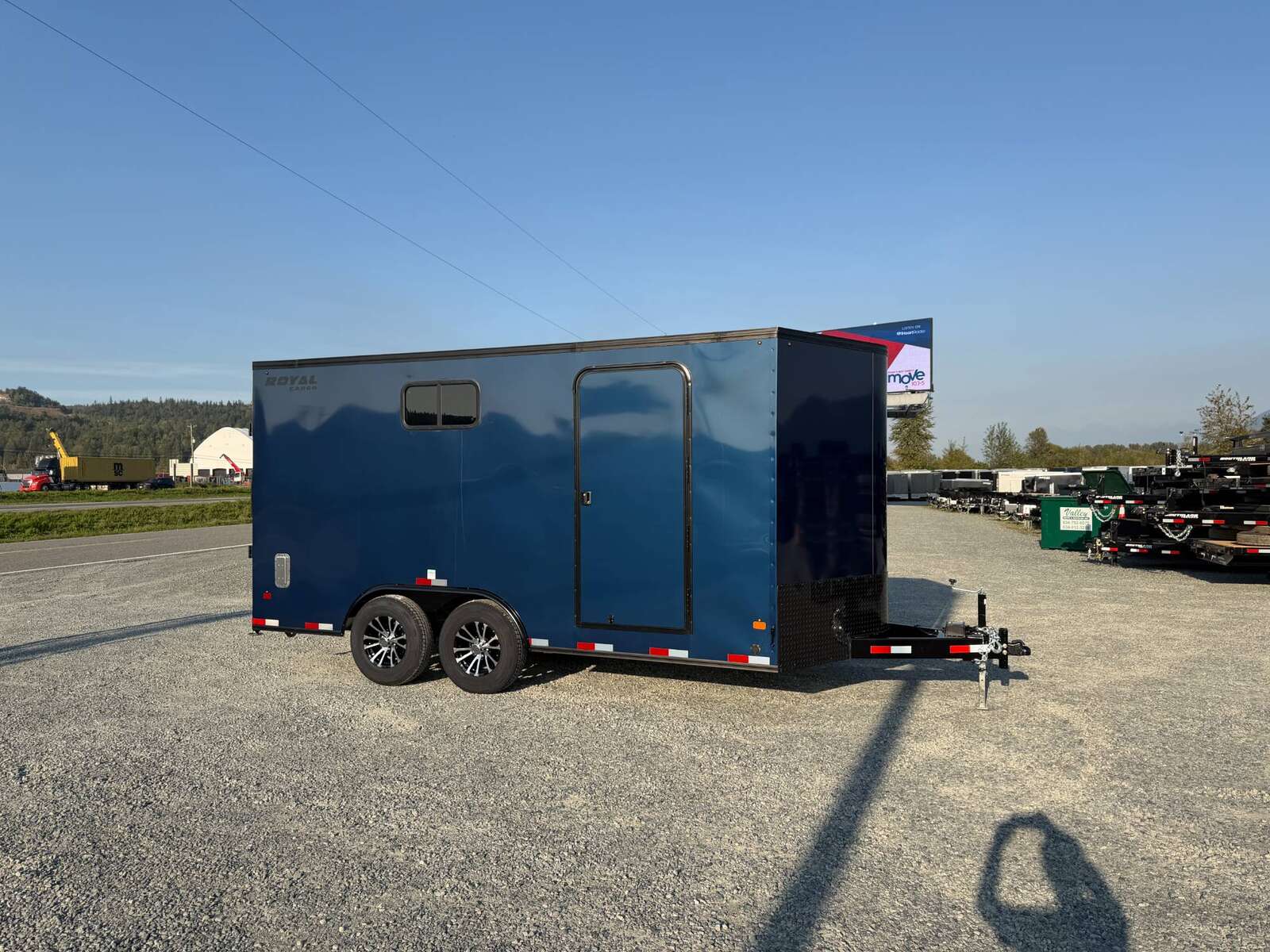 Photo of 2026 Royal 8.5x16 V Nose Cargo Enclosed Trailer Camping Package Blue w/ Blackout Pkg, Insulated, Ramp Door, White Walls, 2x Windows & More!