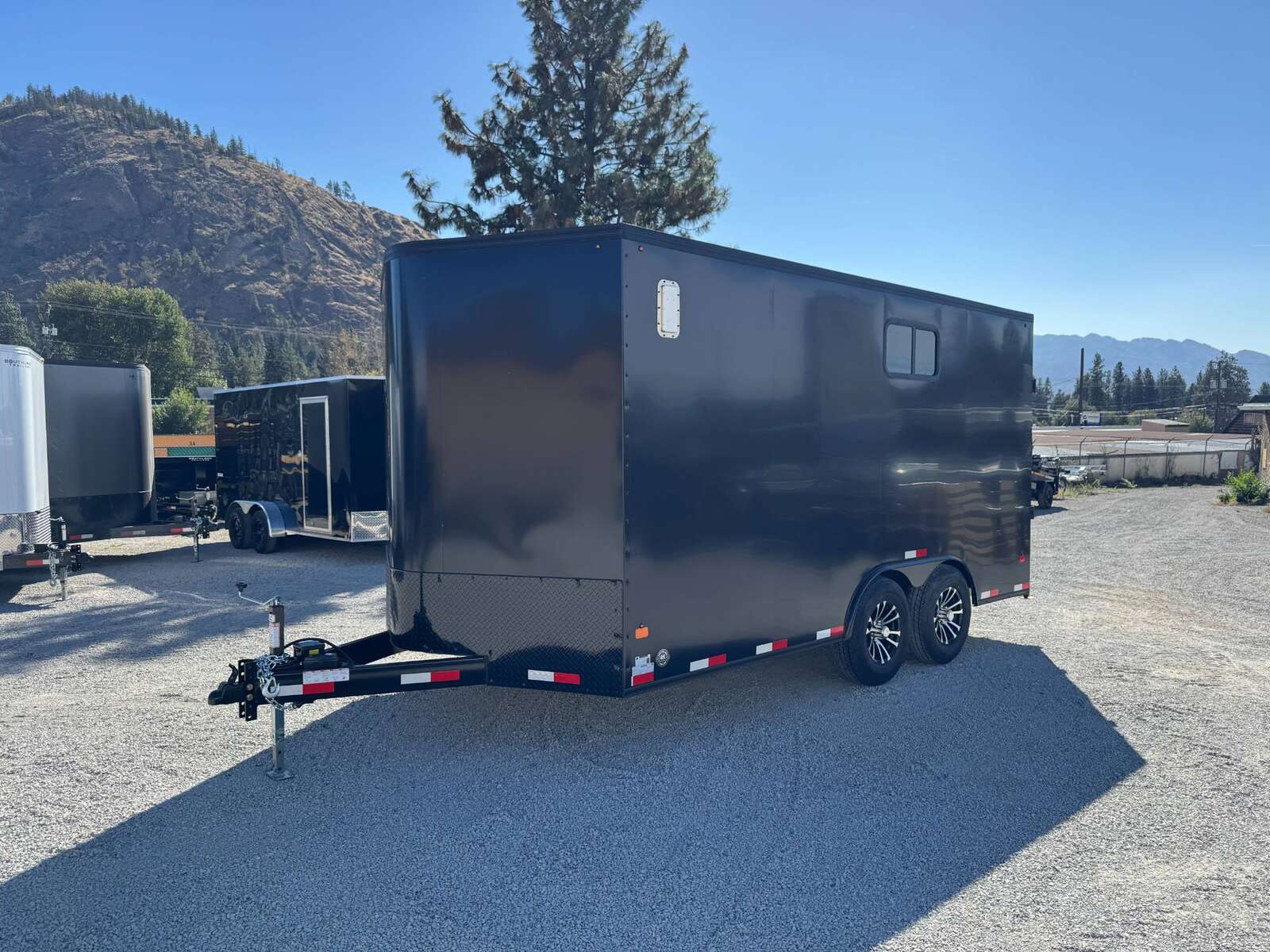 Photo of 2026 Royal 8.5x16 V Nose Cargo Enclosed Trailer Camping Package Black w/ Blackout Pkg, Insulated, Ramp Door, White Walls, 2x Windows & More!