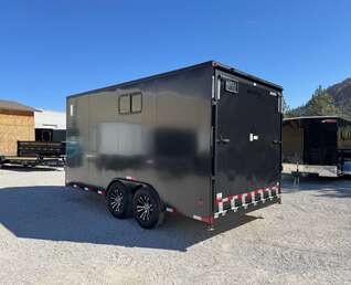 Thumbnail Photo of 2026 Royal 8.5x16 V Nose Cargo Enclosed Trailer Camping Package Black w/ Blackout Pkg, Insulated, Ramp Door, White Walls, 2x Windows & More!