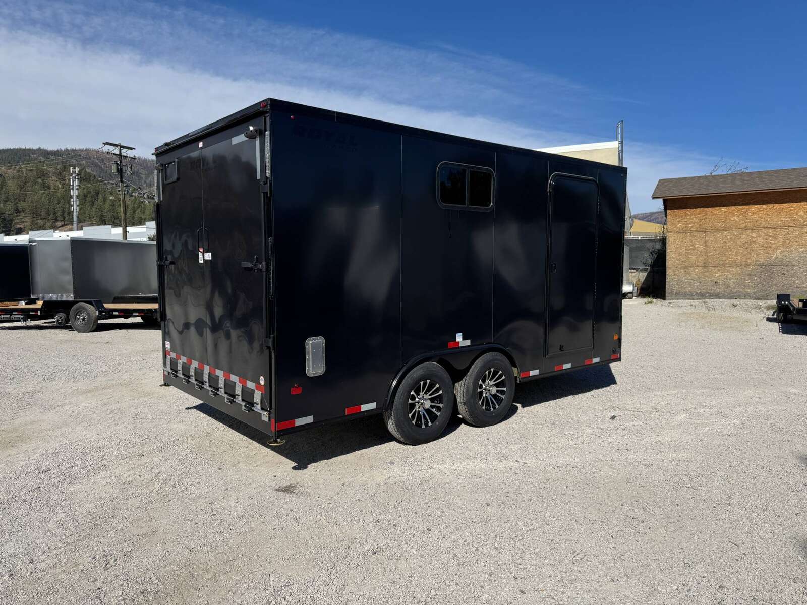 Photo of 2026 Royal 8.5x16 V Nose Cargo Enclosed Trailer Camping Package Black w/ Blackout Pkg, Insulated, Ramp Door, White Walls, 2x Windows & More!
