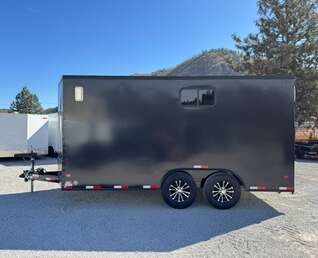 Thumbnail Photo of 2026 Royal 8.5x16 V Nose Cargo Enclosed Trailer Camping Package Black w/ Blackout Pkg, Insulated, Ramp Door, White Walls, 2x Windows & More!