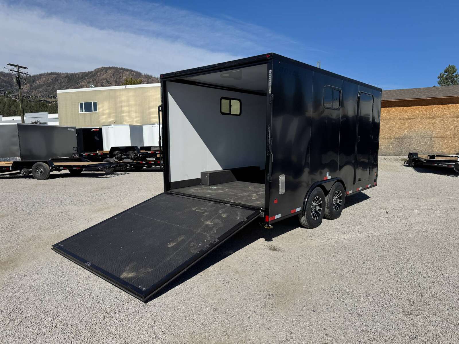 Photo of 2026 Royal 8.5x16 V Nose Cargo Enclosed Trailer Camping Package Black w/ Blackout Pkg, Insulated, Ramp Door, White Walls, 2x Windows & More!