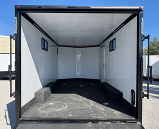 Thumbnail Photo of 2026 Royal 8.5x16 V Nose Cargo Enclosed Trailer Camping Package Black w/ Blackout Pkg, Insulated, Ramp Door, White Walls, 2x Windows & More!