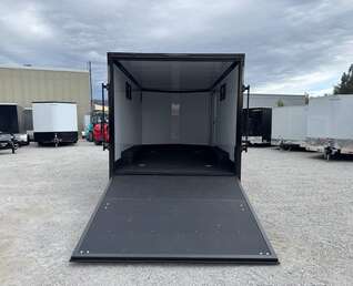 Thumbnail Photo of 2026 Royal 8.5x16 V Nose Cargo Enclosed Trailer Camping Package Charcoal Grey w/ Blackout Pkg, Insulated, Ramp Door, White Walls, 2x Windows & More!