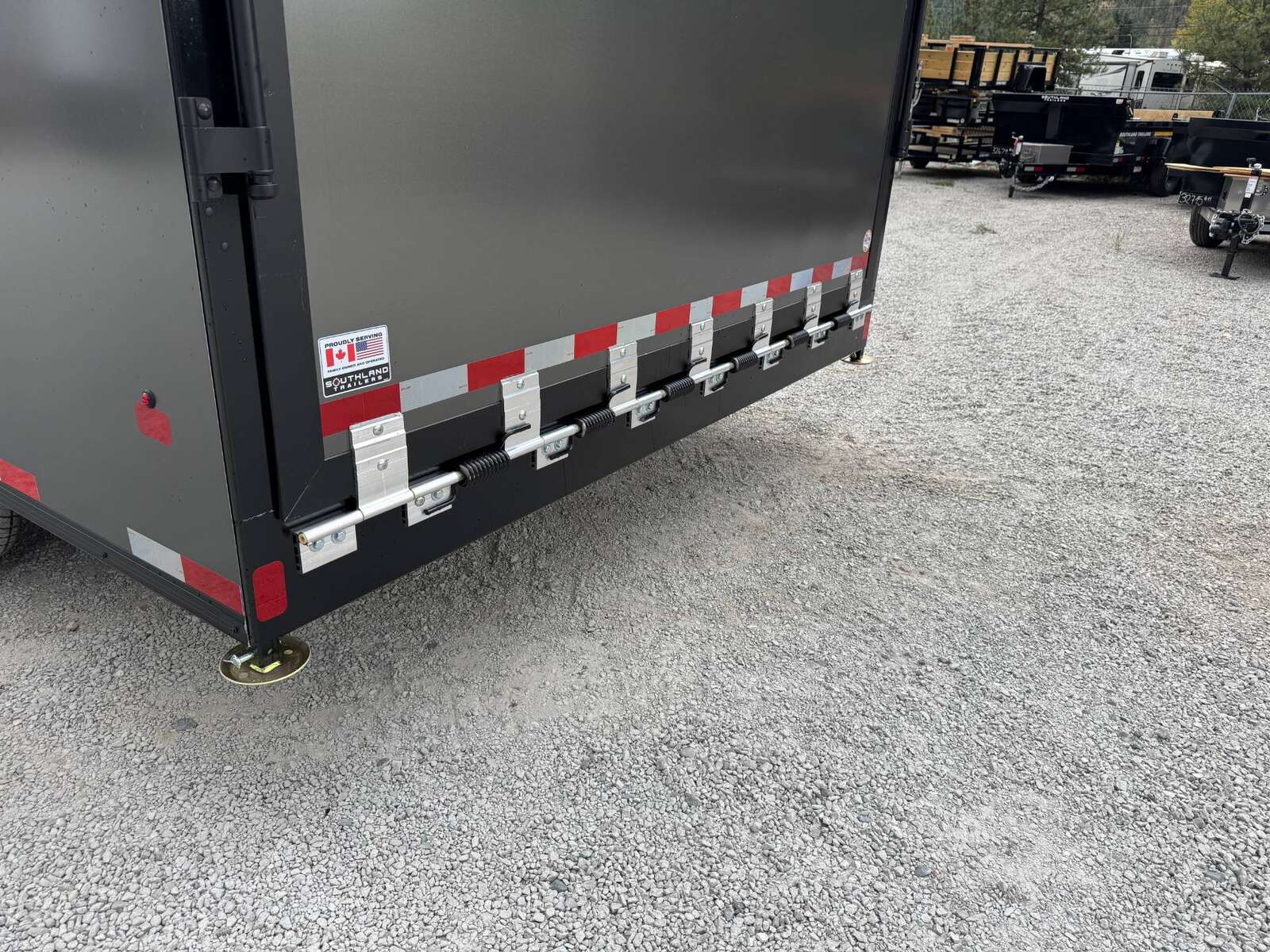 Photo of 2026 Royal 8.5x16 V Nose Cargo Enclosed Trailer Camping Package Charcoal Grey w/ Blackout Pkg, Insulated, Ramp Door, White Walls, 2x Windows & More!
