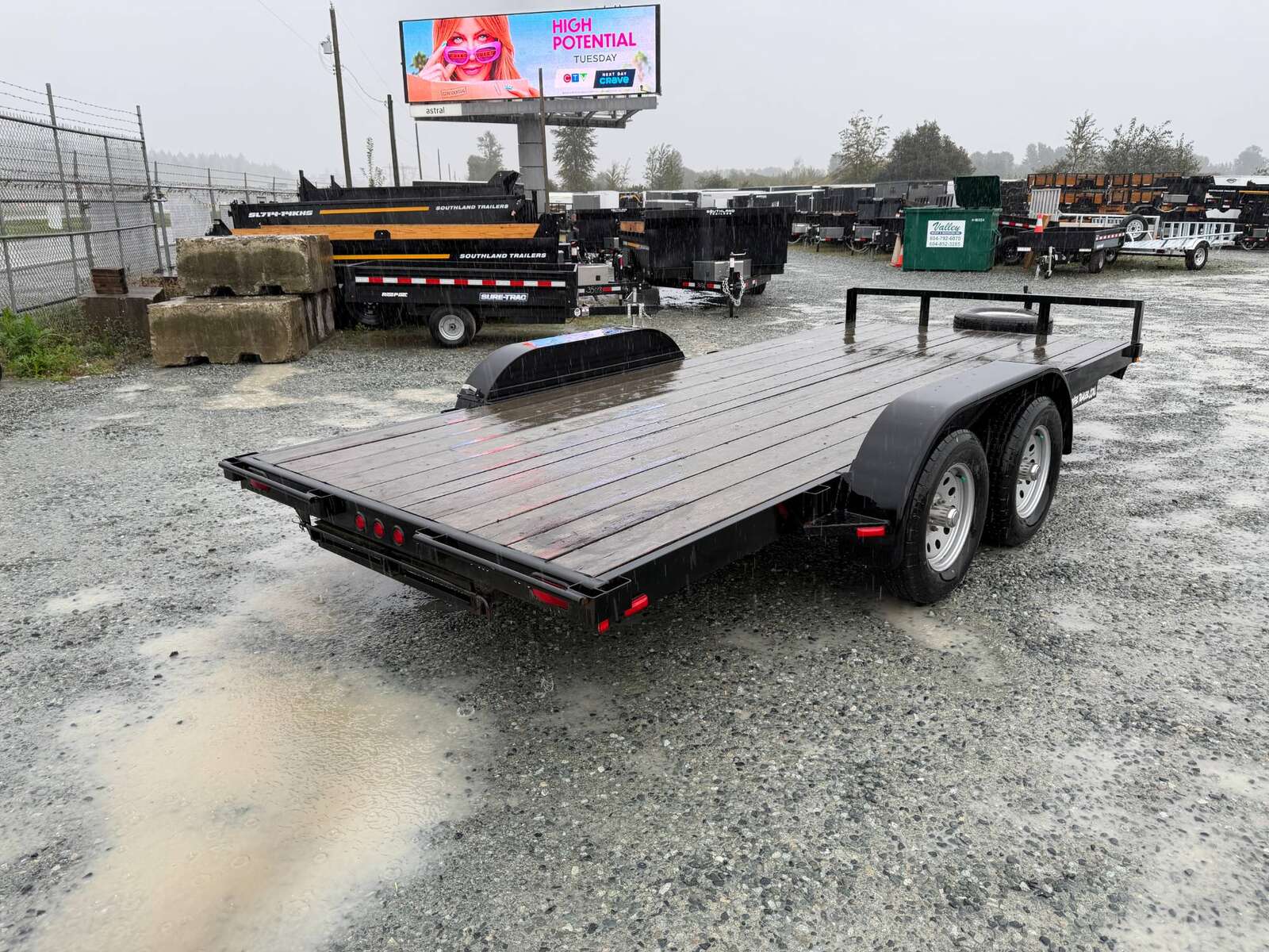 Photo of Pre Owned Used 2018 Snake River 7x16 Flat Deck Car Hauler Trailer 7000lb GVW w/ Ramps