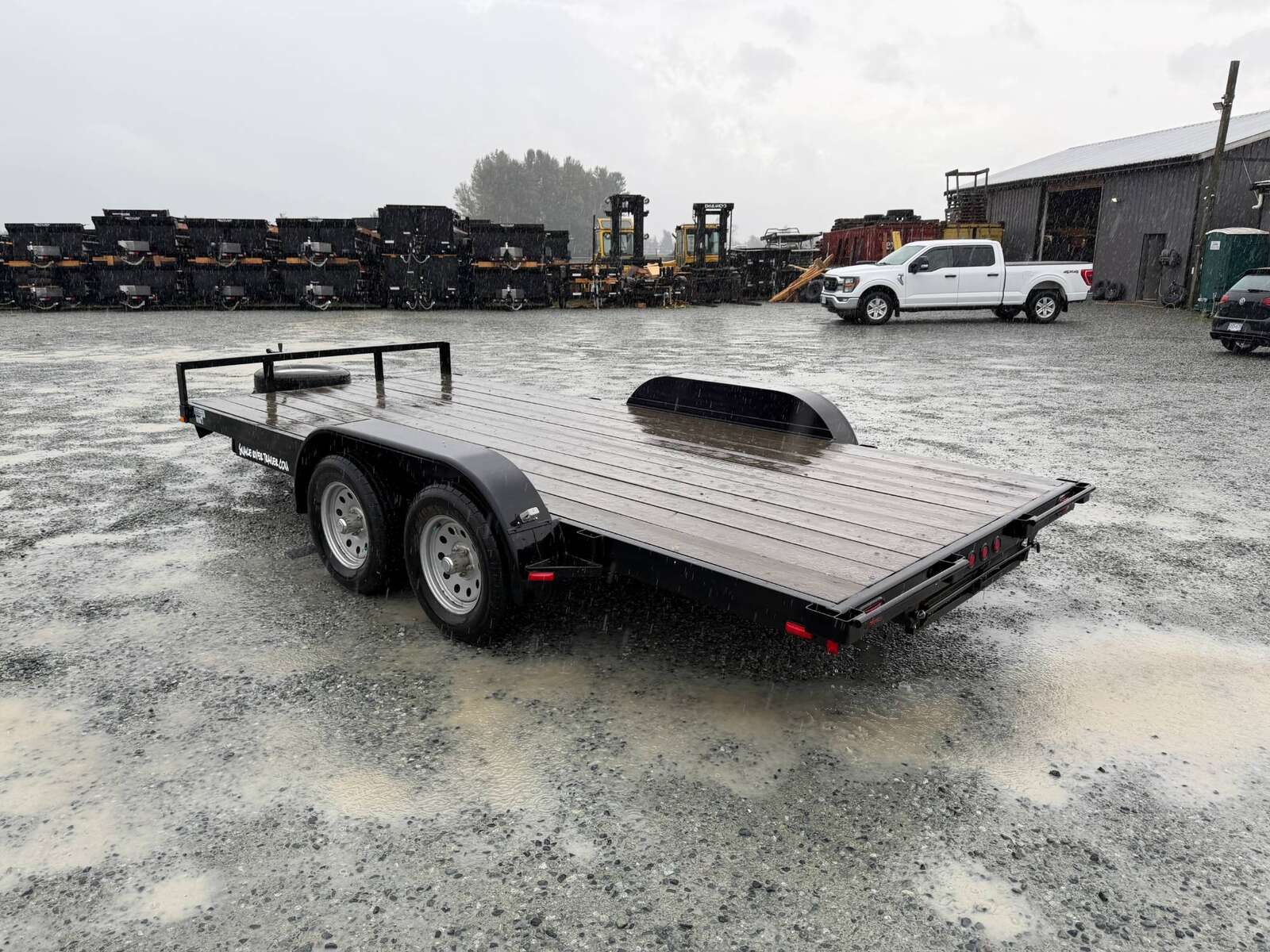 Photo of Pre Owned Used 2018 Snake River 7x16 Flat Deck Car Hauler Trailer 7000lb GVW w/ Ramps