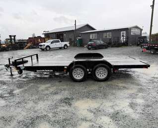 Thumbnail Photo of Pre Owned Used 2018 Snake River 7x16 Flat Deck Car Hauler Trailer 7000lb GVW w/ Ramps