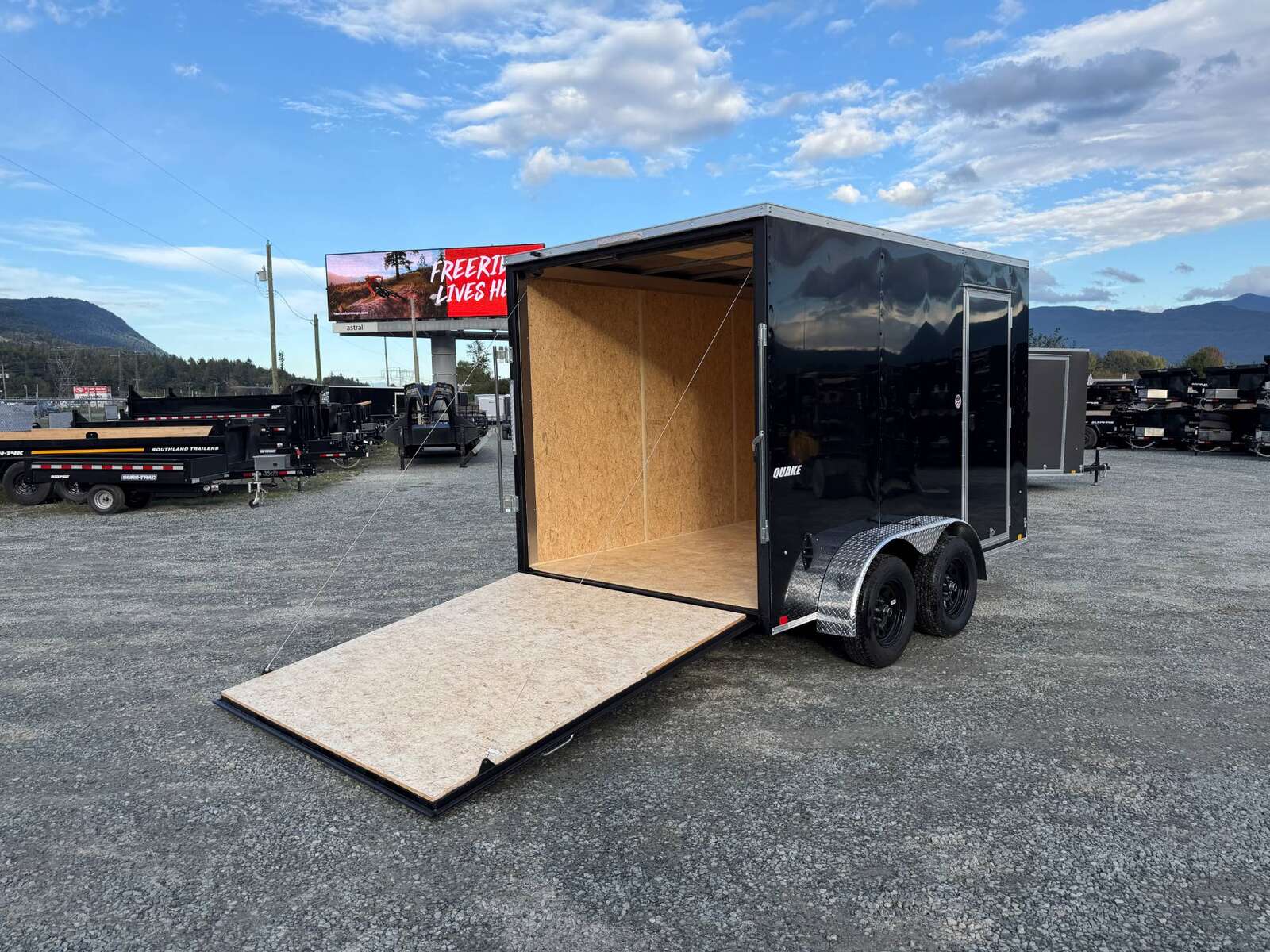 Photo of 2026 Impact Quake 7x12 Cargo Enclosed Trailer Tandem Axle 7000lb GVW Black Extra Height w/ Ramp Door