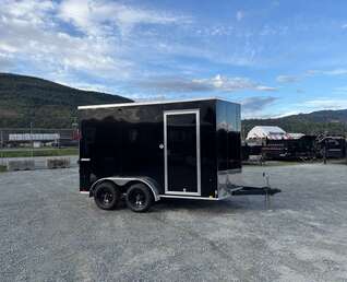 Thumbnail Photo of 2026 Impact Quake 7x12 Cargo Enclosed Trailer Tandem Axle 7000lb GVW Black Extra Height w/ Ramp Door