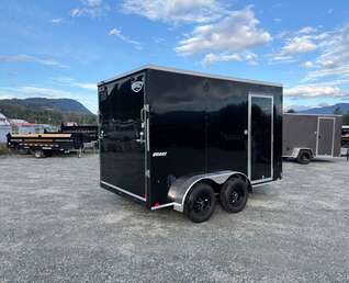 Thumbnail Photo of 2026 Impact Quake 7x12 Cargo Enclosed Trailer Tandem Axle 7000lb GVW Black Extra Height w/ Ramp Door