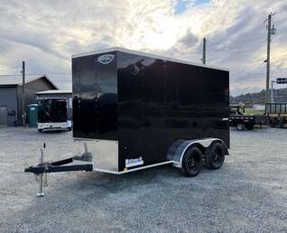 Thumbnail Photo of 2026 Impact Quake 7x12 Cargo Enclosed Trailer Tandem Axle 7000lb GVW Black Extra Height w/ Ramp Door