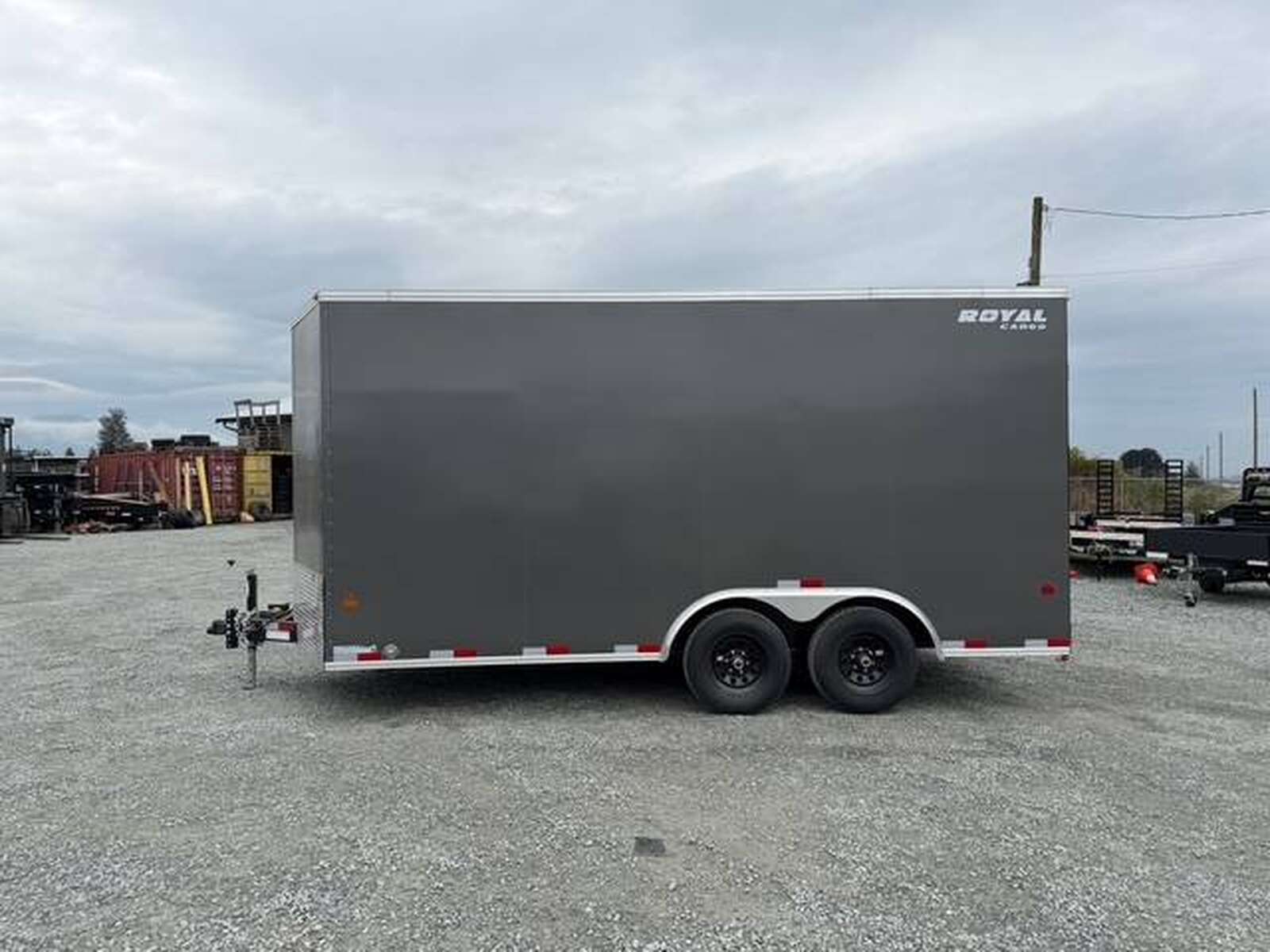 Photo of 2026 Royal Cargo 8.5X16 V NOSE Cargo / Enclosed Trailer Charcoal Grey RAMP DOOR EXTRA HEIGHT 11,400LB GVW (GSR)