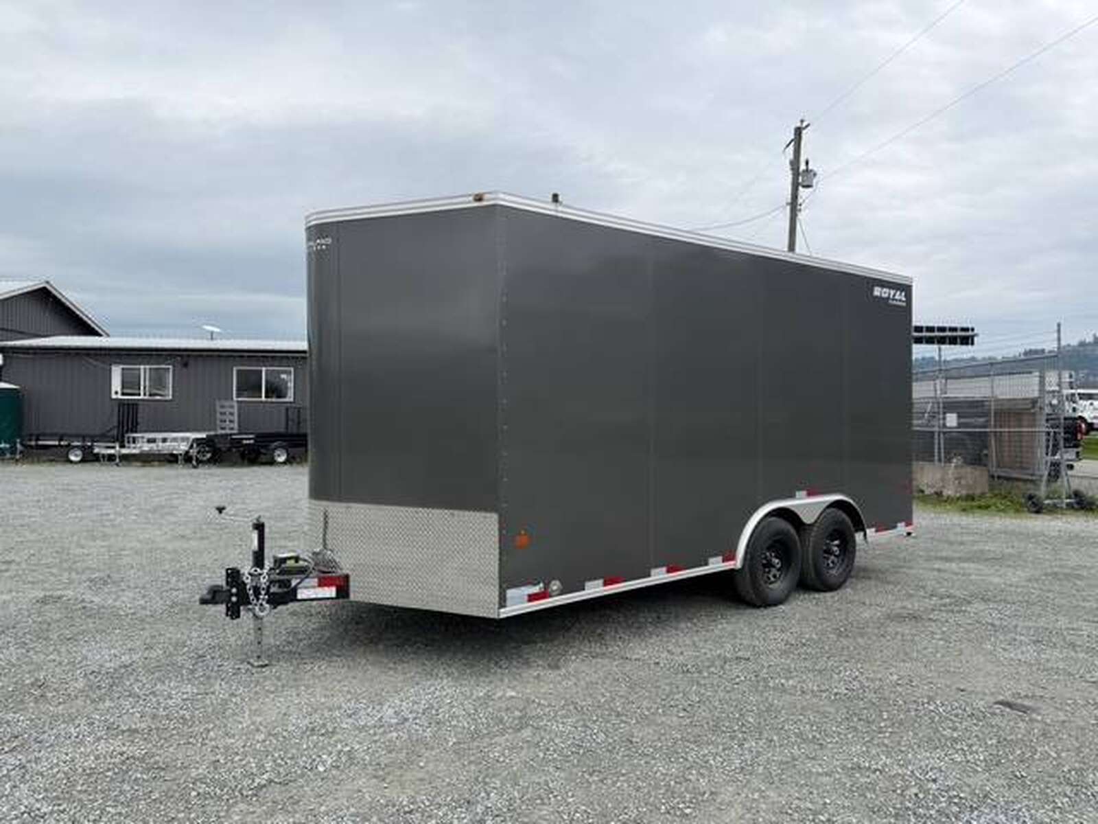 Photo of 2026 Royal Cargo 8.5X16 V NOSE Cargo / Enclosed Trailer Charcoal Grey RAMP DOOR EXTRA HEIGHT 11,400LB GVW (GSR)