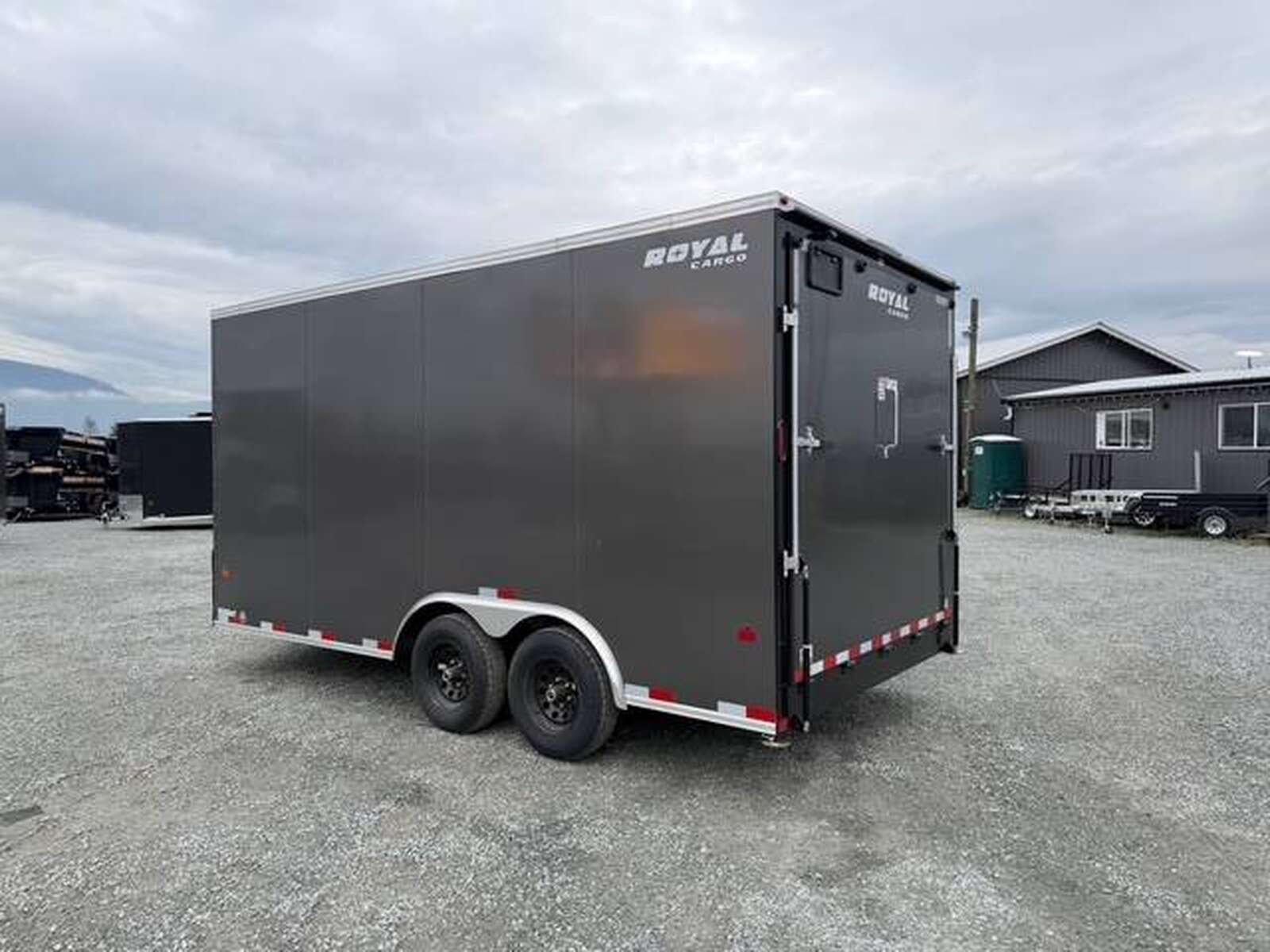 Photo of 2026 Royal Cargo 8.5X16 V NOSE Cargo / Enclosed Trailer Charcoal Grey RAMP DOOR EXTRA HEIGHT 11,400LB GVW (GSR)