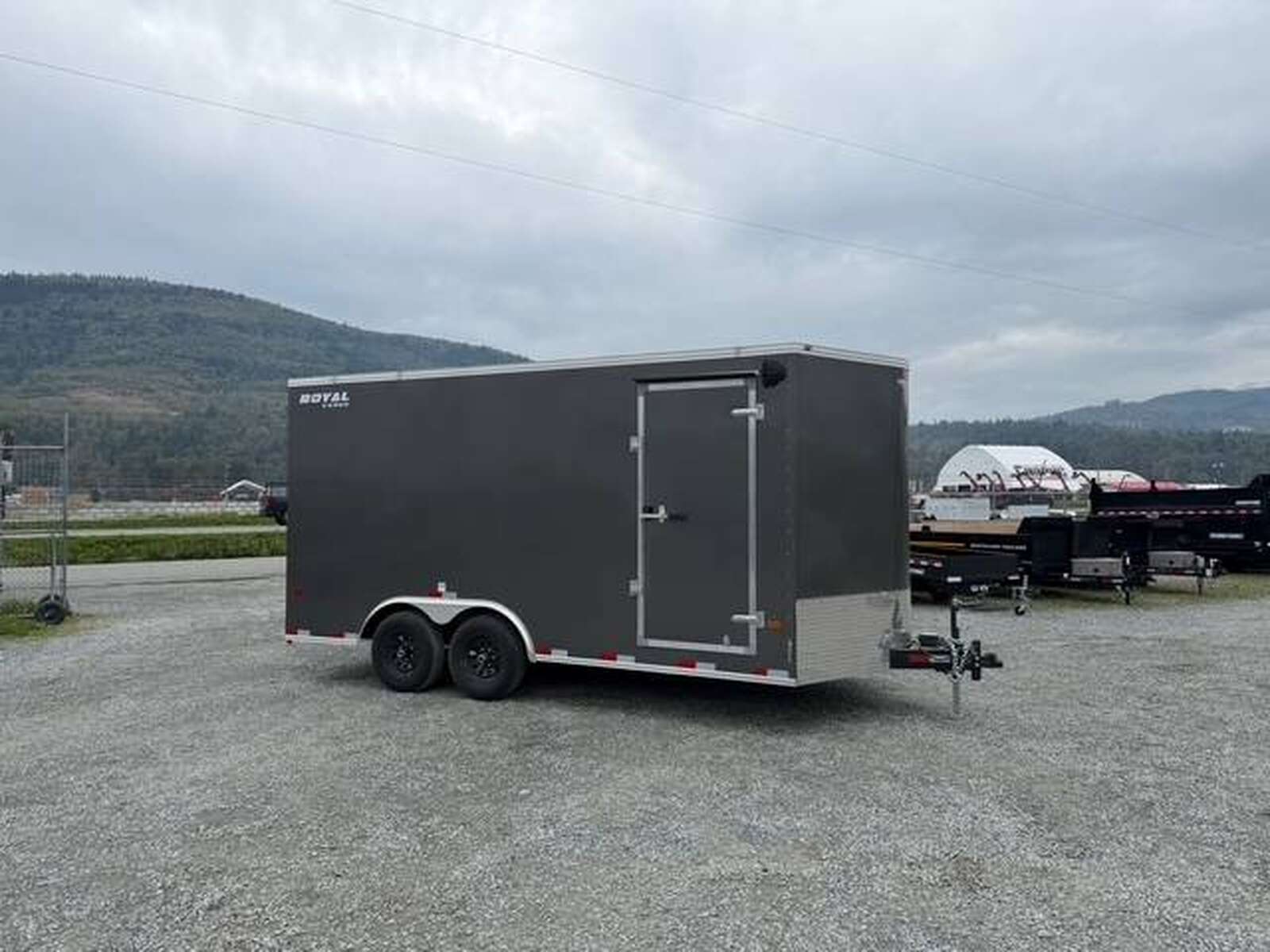 Photo of 2026 Royal Cargo 8.5X16 V NOSE Cargo / Enclosed Trailer Charcoal Grey RAMP DOOR EXTRA HEIGHT 11,400LB GVW (GSR)