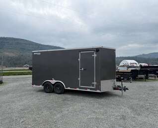 Thumbnail Photo of 2026 Royal Cargo 8.5X16 V NOSE Cargo / Enclosed Trailer Charcoal Grey RAMP DOOR EXTRA HEIGHT 11,400LB GVW (GSR)