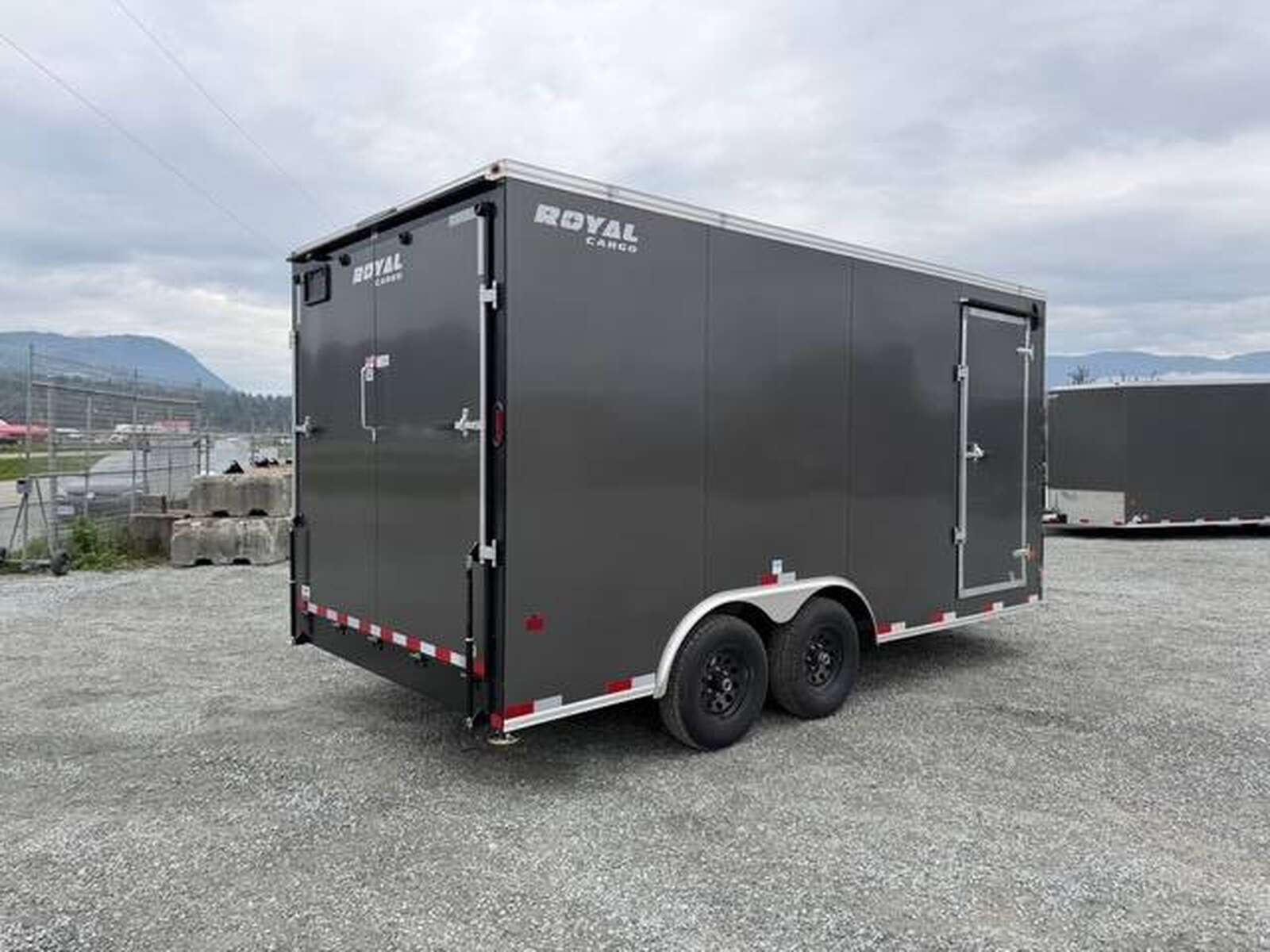 Photo of 2026 Royal Cargo 8.5X16 V NOSE Cargo / Enclosed Trailer Charcoal Grey RAMP DOOR EXTRA HEIGHT 11,400LB GVW (GSR)