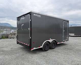 Thumbnail Photo of 2026 Royal Cargo 8.5X16 V NOSE Cargo / Enclosed Trailer Charcoal Grey RAMP DOOR EXTRA HEIGHT 11,400LB GVW (GSR)