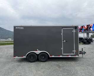 Thumbnail Photo of 2026 Royal Cargo 8.5X16 V NOSE Cargo / Enclosed Trailer Charcoal Grey RAMP DOOR EXTRA HEIGHT 11,400LB GVW (GSR)