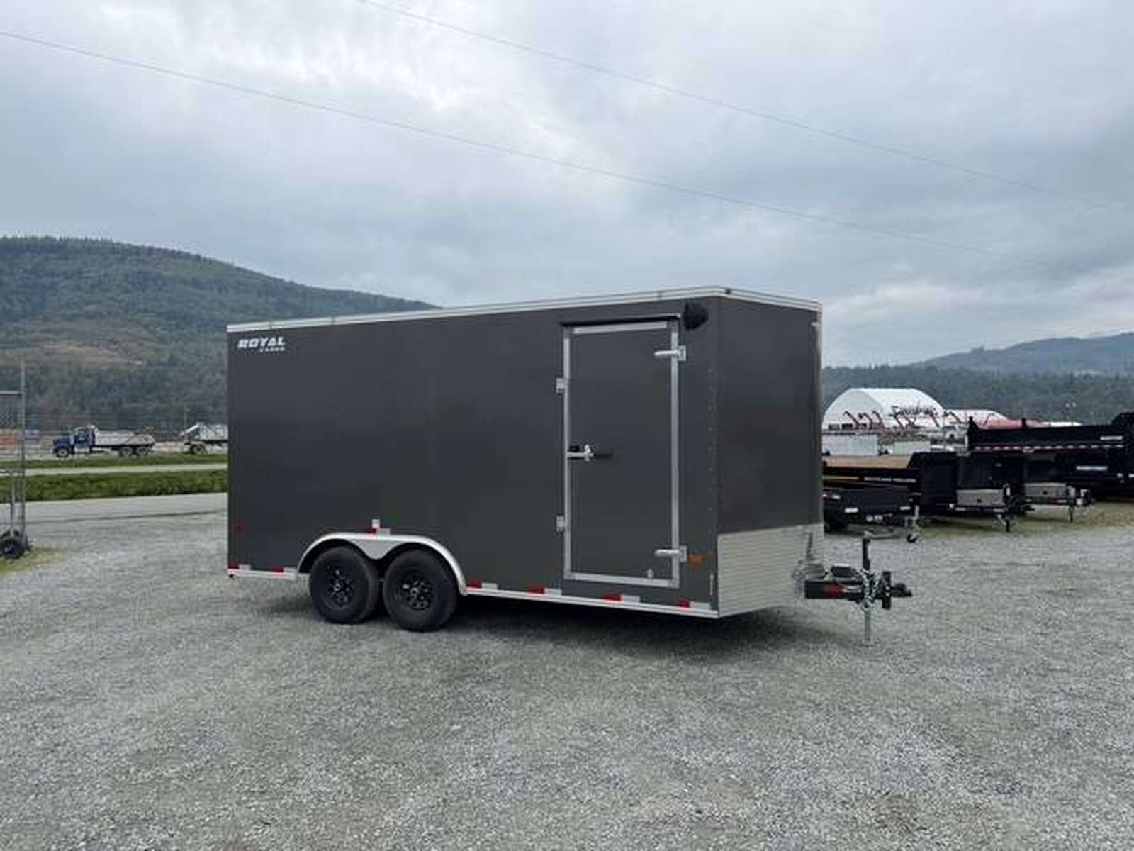 Photo of 2026 Royal Cargo 8.5X16 V NOSE Cargo / Enclosed Trailer Charcoal Grey RAMP DOOR EXTRA HEIGHT 11,400LB GVW (GSR)