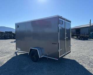 Thumbnail Photo of 2026 Impact Quake 6x12 V Nose Cargo / Enclosed Trailer Charcoal Grey Barn Doors Extra Height 2990lb GVW
