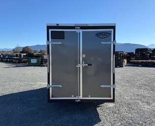 Thumbnail Photo of 2026 Impact Quake 6x12 V Nose Cargo / Enclosed Trailer Charcoal Grey Barn Doors Extra Height 2990lb GVW