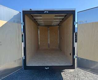 Thumbnail Photo of 2026 Impact Quake 6x12 V Nose Cargo / Enclosed Trailer Charcoal Grey Barn Doors Extra Height 2990lb GVW