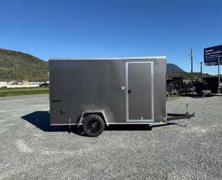 Thumbnail Photo of 2026 Impact Quake 6x12 V Nose Cargo / Enclosed Trailer Charcoal Grey Barn Doors Extra Height 2990lb GVW