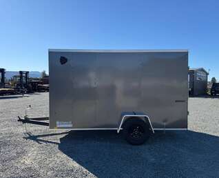 Thumbnail Photo of 2026 Impact Quake 6x12 V Nose Cargo / Enclosed Trailer Charcoal Grey Barn Doors Extra Height 2990lb GVW