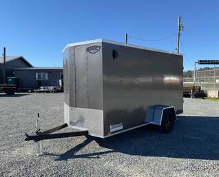 Thumbnail Photo of 2026 Impact Quake 6x12 V Nose Cargo / Enclosed Trailer Charcoal Grey Barn Doors Extra Height 2990lb GVW