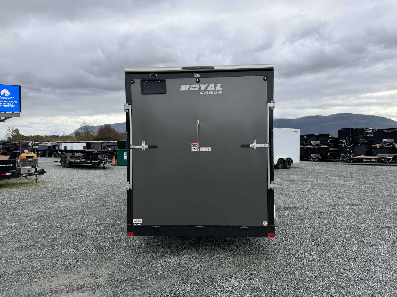 Photo of 2026 Royal 7x16 Enclosed Cargo Trailer V Nose Ramp Door Charcoal Grey 7700lb GVW Extra Height