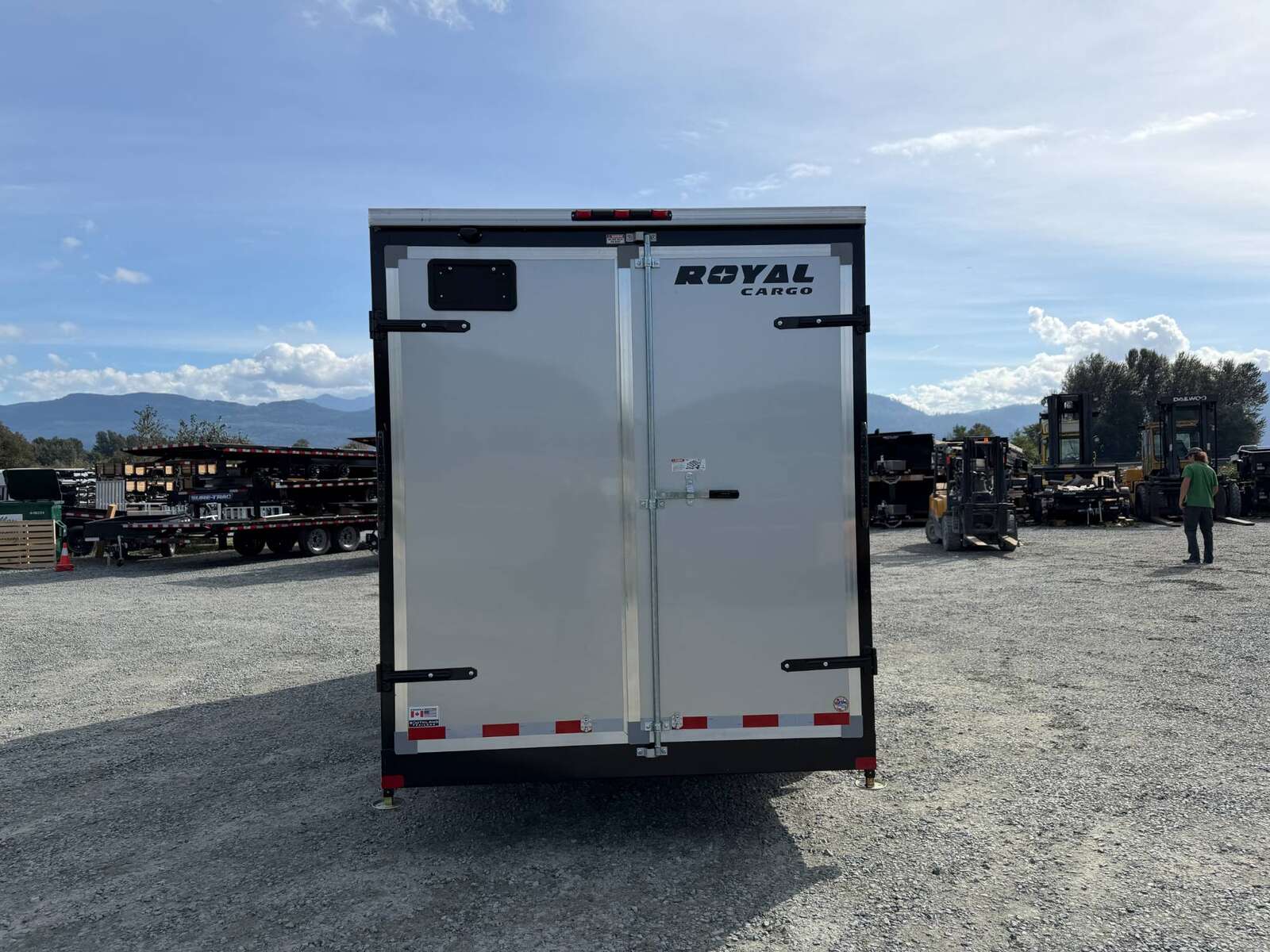 Photo of 2026 Royal 7x16 Enclosed Cargo Trailer V Nose Barn Door Silver HD 11,400lb GVW Extra Height