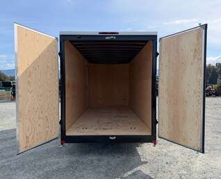 Thumbnail Photo of 2026 Royal 7x16 Enclosed Cargo Trailer V Nose Barn Door Silver HD 11,400lb GVW Extra Height