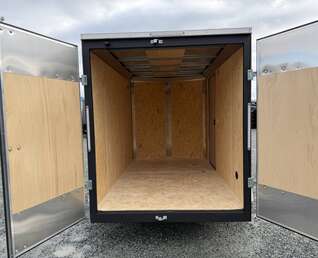 Thumbnail Photo of 2026 Impact Quake 6x10 V Nose Cargo / Enclosed Trailer Charcoal Grey Barn Doors Extra Height 2990lb GVW