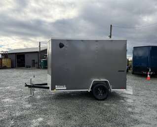 Thumbnail Photo of 2026 Impact Quake 6x10 V Nose Cargo / Enclosed Trailer Charcoal Grey Barn Doors Extra Height 2990lb GVW