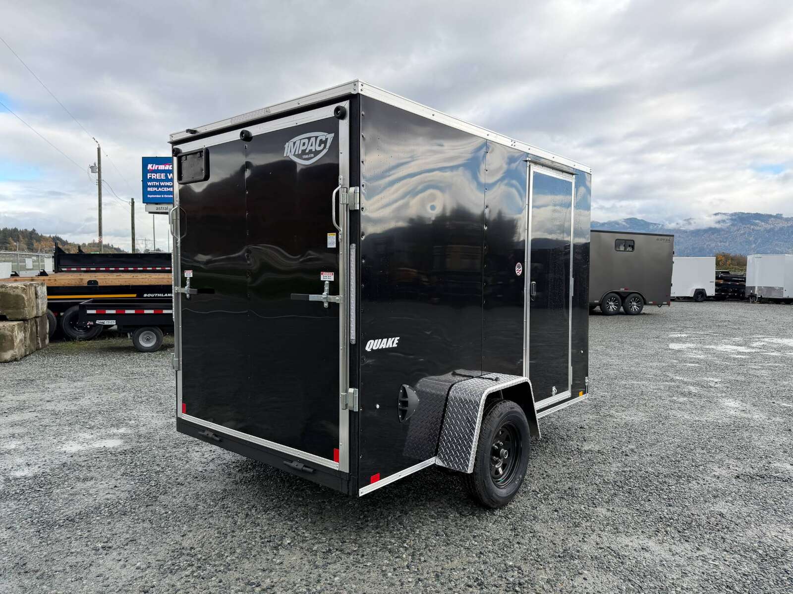 Photo of 2026 Impact Quake 6x10 V Nose Cargo / Enclosed Trailer Black Ramp Door Extra Height 2990lb GVW