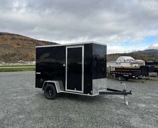 Thumbnail Photo of 2026 Impact Quake 6x10 V Nose Cargo / Enclosed Trailer Black Ramp Door Extra Height 2990lb GVW
