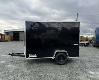 Thumbnail Photo of 2026 Impact Quake 6x10 V Nose Cargo / Enclosed Trailer Black Ramp Door Extra Height 2990lb GVW