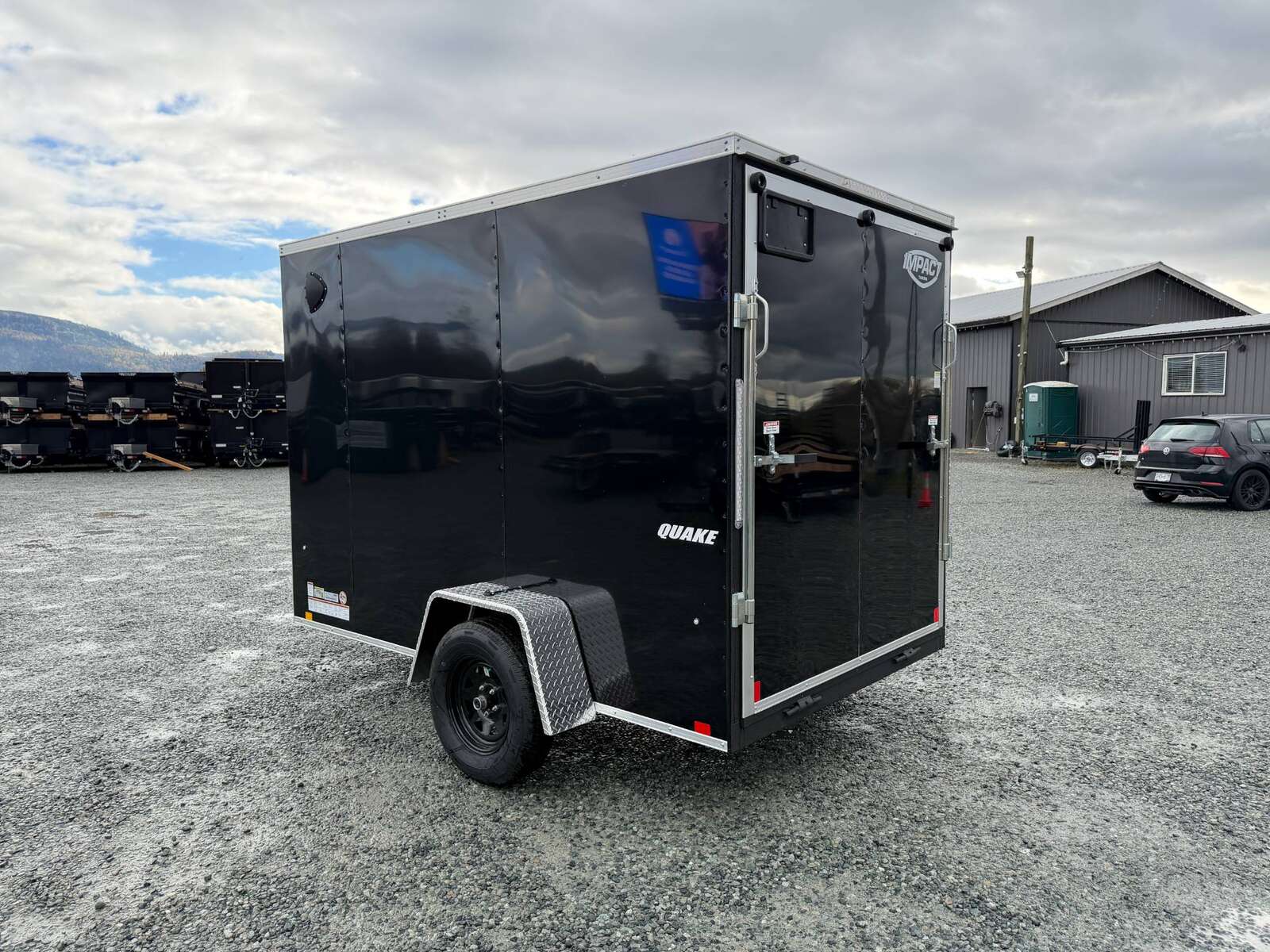 Photo of 2026 Impact Quake 6x10 V Nose Cargo / Enclosed Trailer Black Ramp Door Extra Height 2990lb GVW