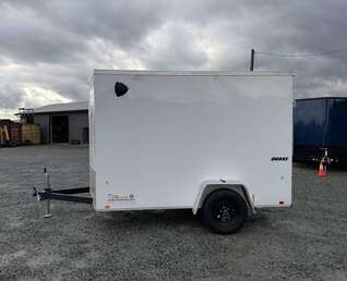 Thumbnail Photo of 2026 Impact Quake 6x10 V Nose Cargo / Enclosed Trailer White Barn Doors Extra Height 2990lb GVW