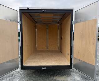 Thumbnail Photo of 2026 Impact Quake 6x10 V Nose Cargo / Enclosed Trailer White Barn Doors Extra Height 2990lb GVW