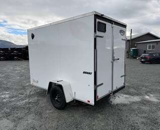 Thumbnail Photo of 2026 Impact Quake 6x10 V Nose Cargo / Enclosed Trailer White Barn Doors Extra Height 2990lb GVW