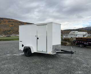 Thumbnail Photo of 2026 Impact Quake 6x10 V Nose Cargo / Enclosed Trailer White Barn Doors Extra Height 2990lb GVW