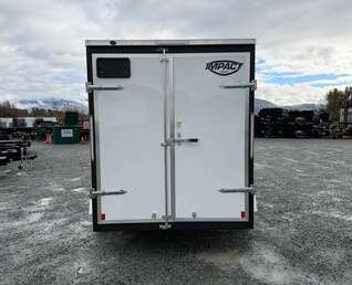Thumbnail Photo of 2026 Impact Quake 6x10 V Nose Cargo / Enclosed Trailer White Barn Doors Extra Height 2990lb GVW